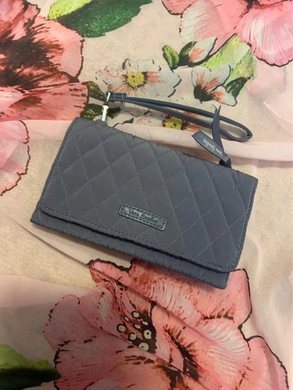 Vera Bradley Quilted Wristlet Wallet in Slate Blue